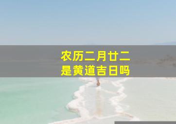 农历二月廿二是黄道吉日吗