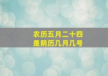 农历五月二十四是阴历几月几号