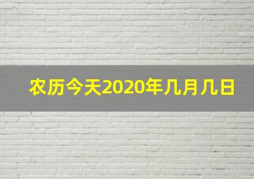 农历今天2020年几月几日