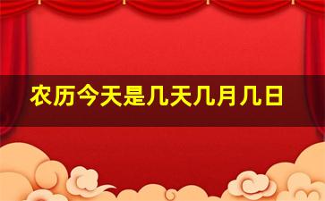 农历今天是几天几月几日