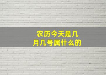 农历今天是几月几号属什么的