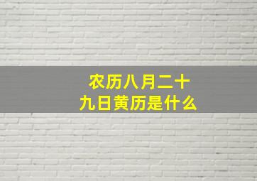 农历八月二十九日黄历是什么