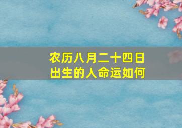 农历八月二十四日出生的人命运如何