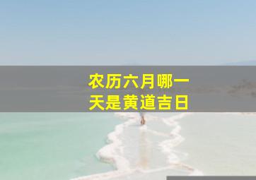 农历六月哪一天是黄道吉日