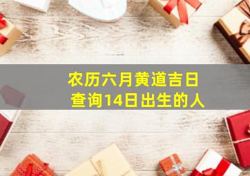 农历六月黄道吉日查询14日出生的人