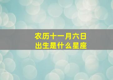 农历十一月六日出生是什么星座