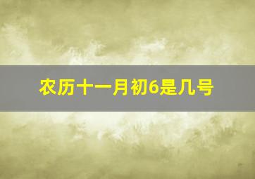 农历十一月初6是几号