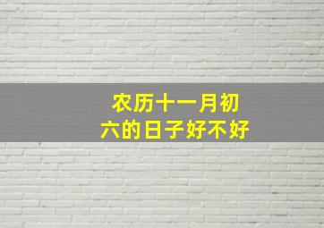 农历十一月初六的日子好不好