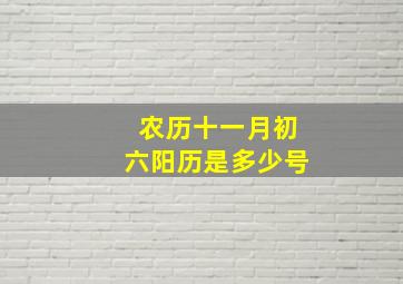 农历十一月初六阳历是多少号