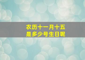 农历十一月十五是多少号生日呢