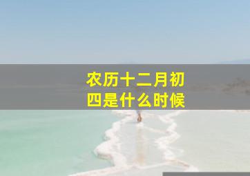 农历十二月初四是什么时候