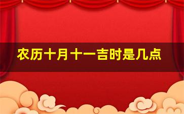 农历十月十一吉时是几点