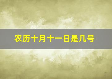 农历十月十一日是几号