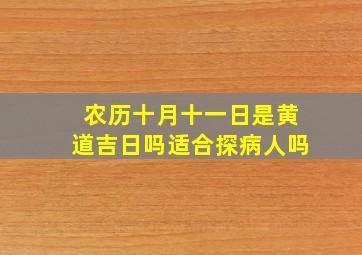 农历十月十一日是黄道吉日吗适合探病人吗