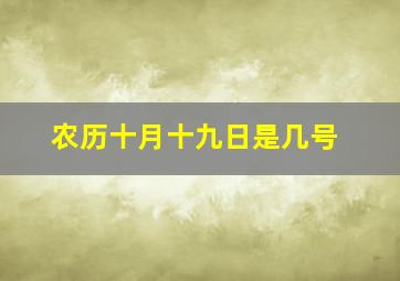 农历十月十九日是几号