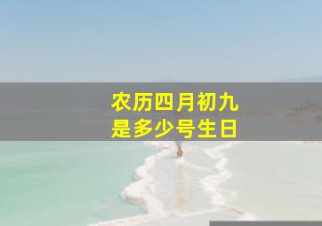 农历四月初九是多少号生日