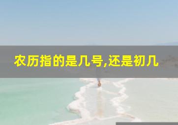 农历指的是几号,还是初几