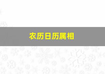 农历日历属相