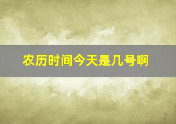 农历时间今天是几号啊