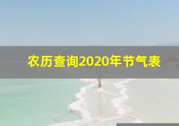 农历查询2020年节气表