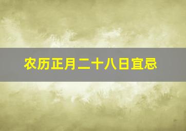 农历正月二十八日宜忌