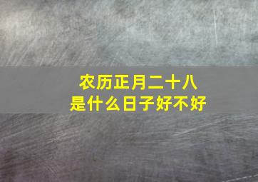 农历正月二十八是什么日子好不好