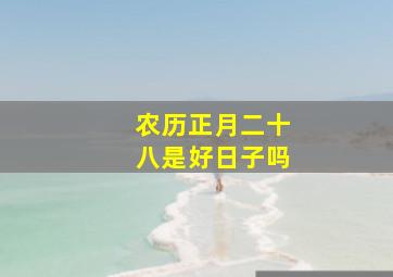 农历正月二十八是好日子吗