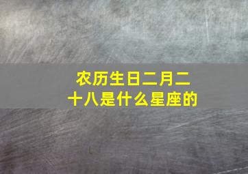 农历生日二月二十八是什么星座的