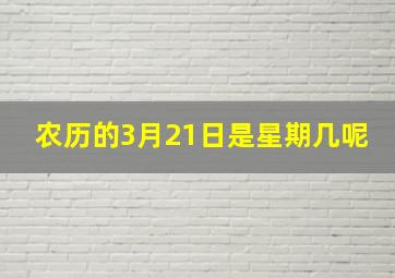 农历的3月21日是星期几呢