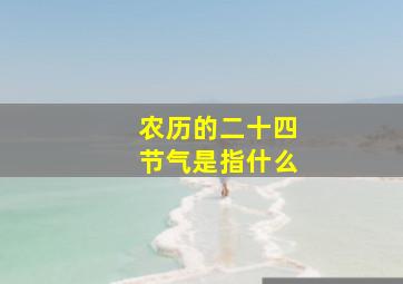 农历的二十四节气是指什么