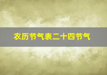 农历节气表二十四节气