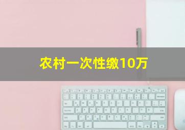 农村一次性缴10万