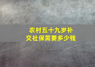 农村五十九岁补交社保需要多少钱