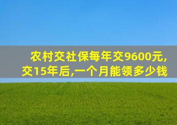 农村交社保每年交9600元,交15年后,一个月能领多少钱