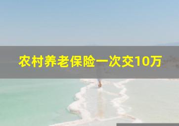 农村养老保险一次交10万