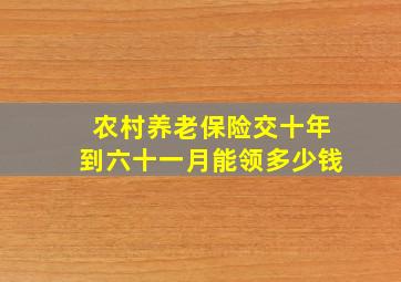 农村养老保险交十年到六十一月能领多少钱