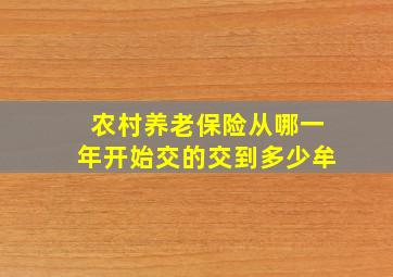 农村养老保险从哪一年开始交的交到多少牟