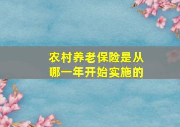 农村养老保险是从哪一年开始实施的