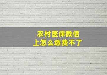 农村医保微信上怎么缴费不了