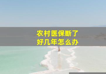 农村医保断了好几年怎么办