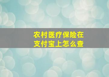 农村医疗保险在支付宝上怎么查