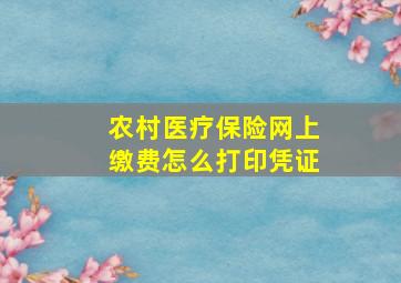 农村医疗保险网上缴费怎么打印凭证