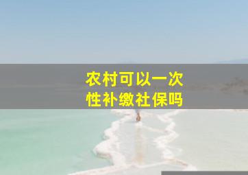 农村可以一次性补缴社保吗