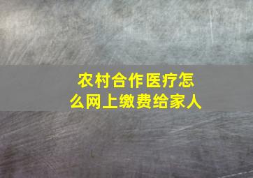 农村合作医疗怎么网上缴费给家人