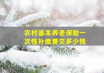 农村基本养老保险一次性补缴要交多少钱