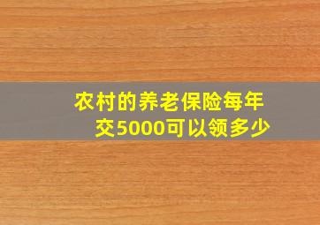 农村的养老保险每年交5000可以领多少