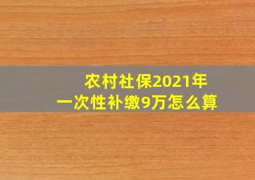 农村社保2021年一次性补缴9万怎么算