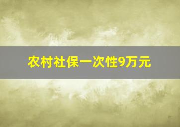 农村社保一次性9万元