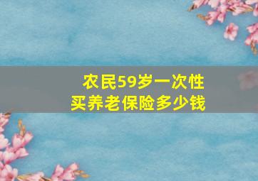 农民59岁一次性买养老保险多少钱