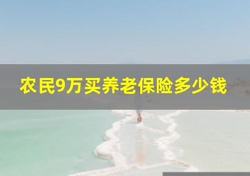 农民9万买养老保险多少钱